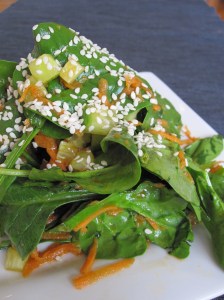 Spinach Salad with Asian Ginger Vinaigrette