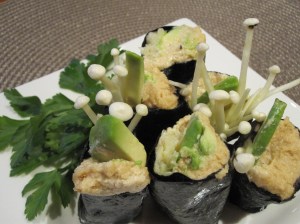 Enoki Mushroom Sushi