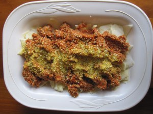 Celeriac Linguine with Bolognaise Sauce and Hemp Parmesan