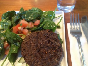 Mushroom Burger with Greek Salad